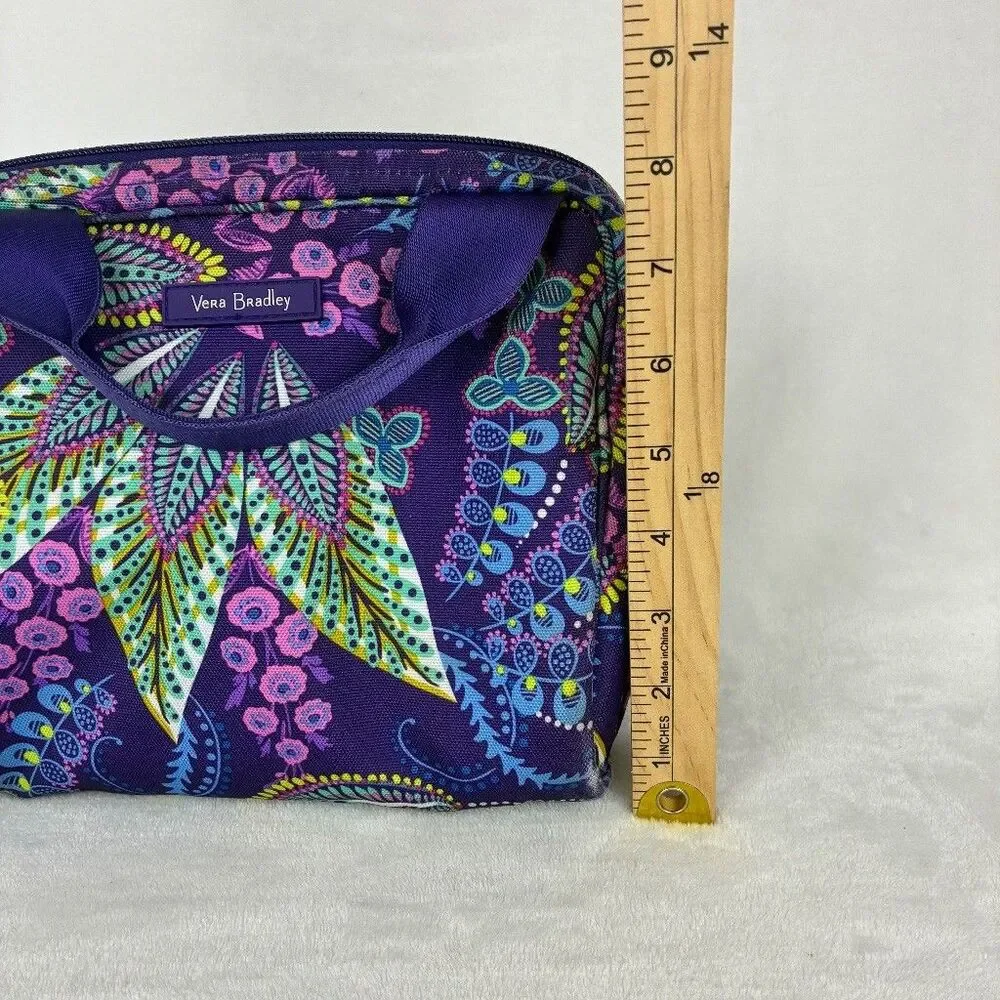 Vera Bradley Lunch Bag Batik Leaves - Purple Paisley Floral Insulated Zip Tote